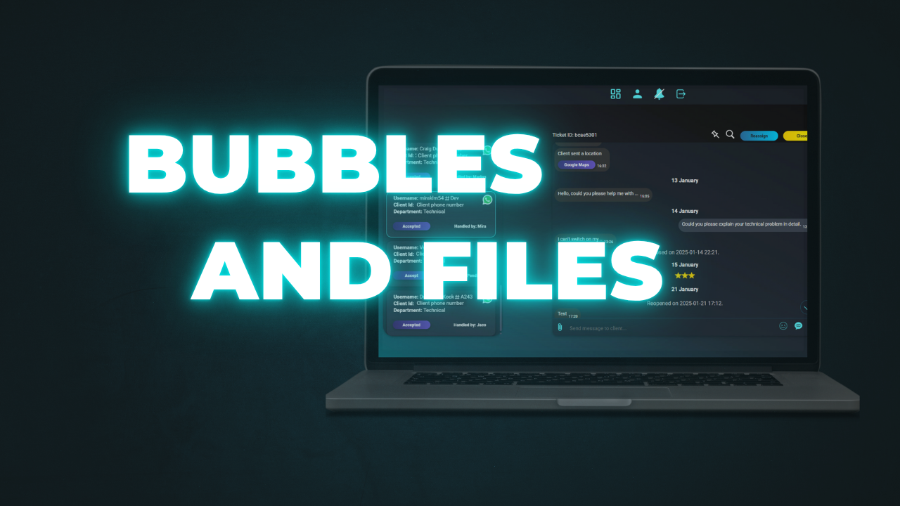 Bubbles and files Demo video of Kreechat: creating bubbles and receiving client files
