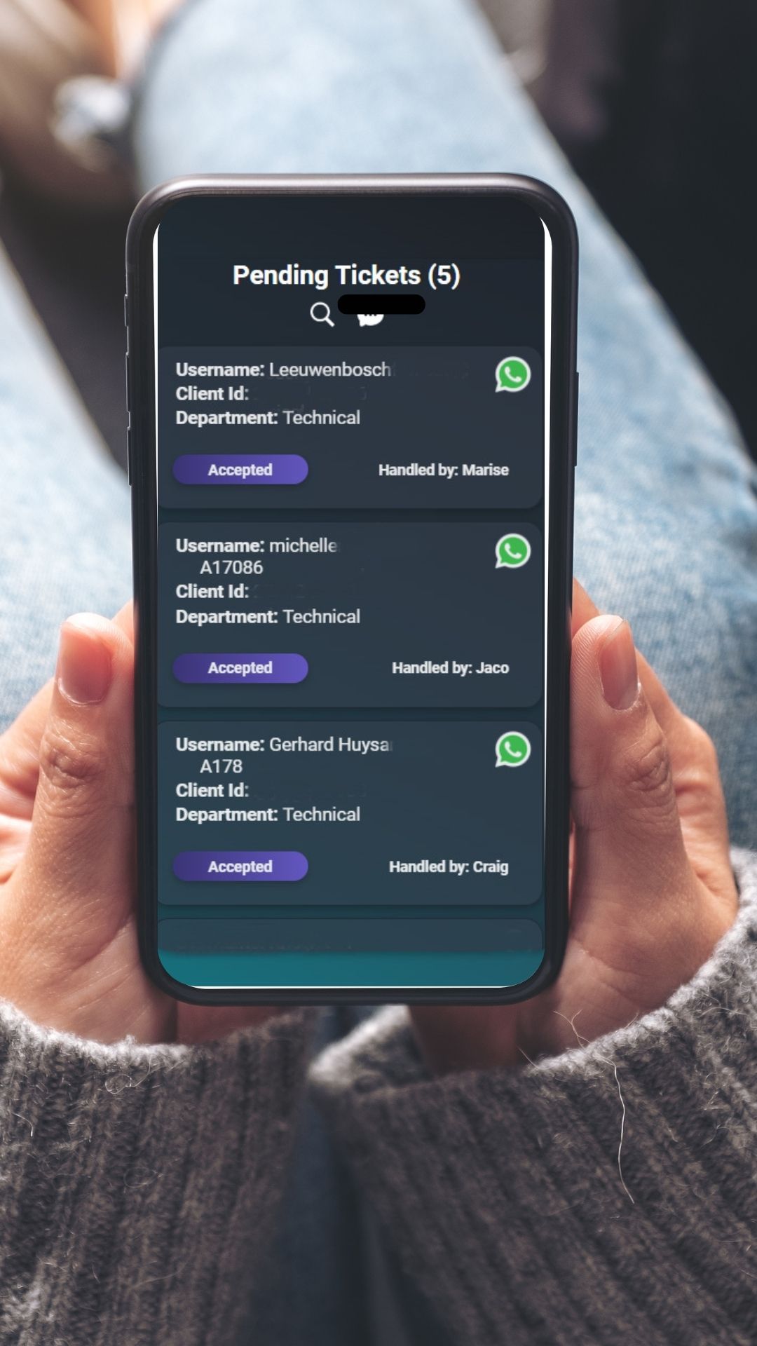 Anywhere, wherever you are Let your clients reach you through their preferred chat apps.