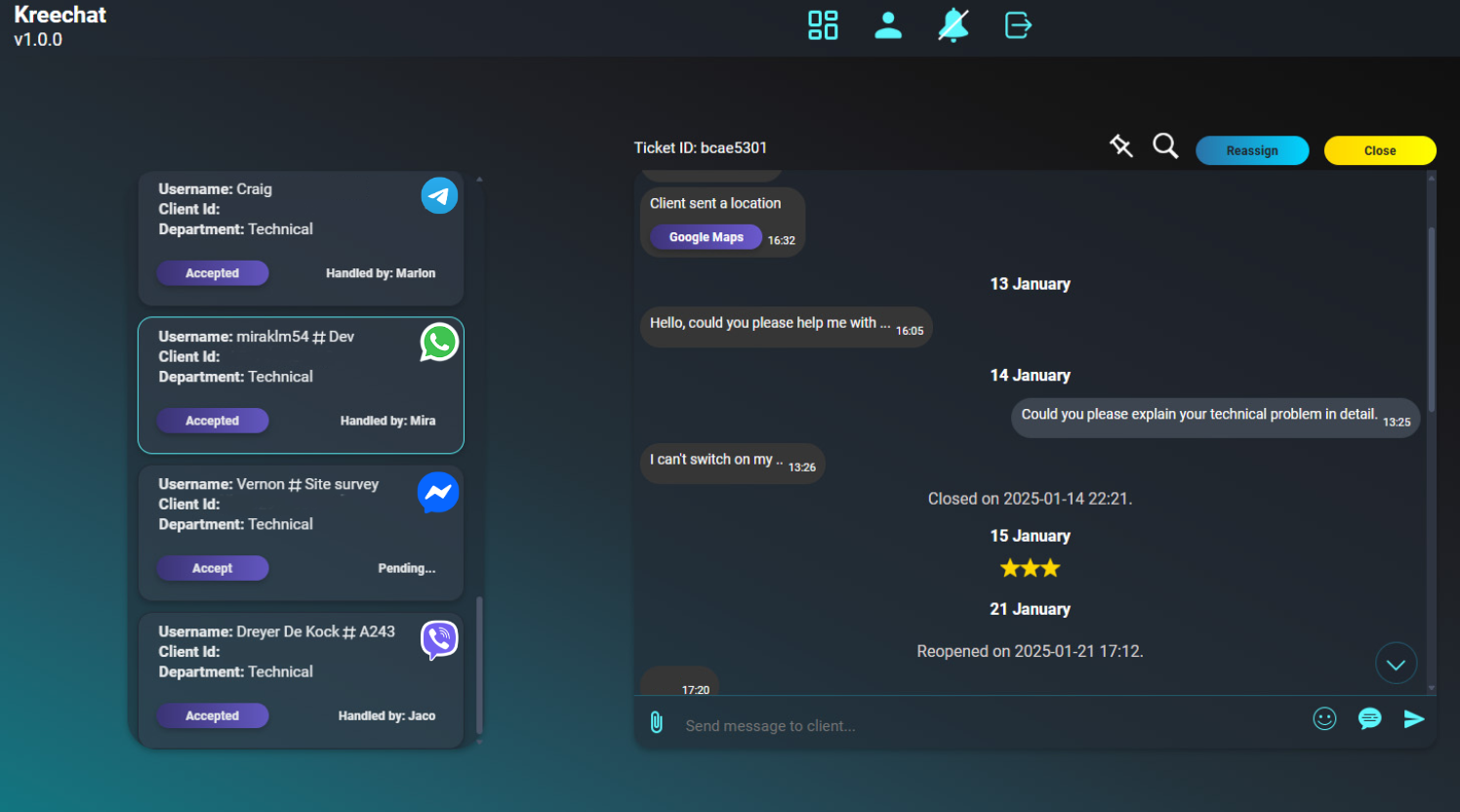 Demo Interface Kreechat Kreechat Customer Support Software